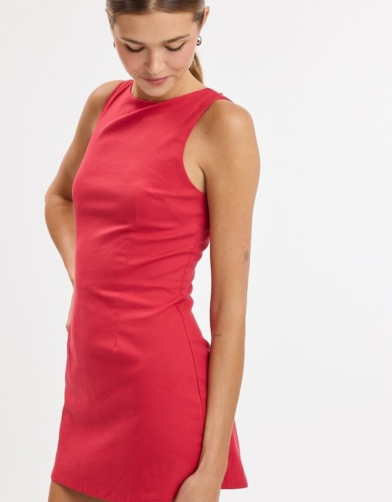 Fitted Sleeveless Shift Mini Dress
