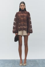 Maude Club Delicate Lace Blouse With Bow Back Tie