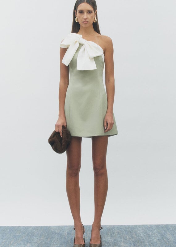 Maude Club One Shoulder Bow Mini Dress