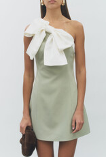 Maude Club One Shoulder Bow Mini Dress