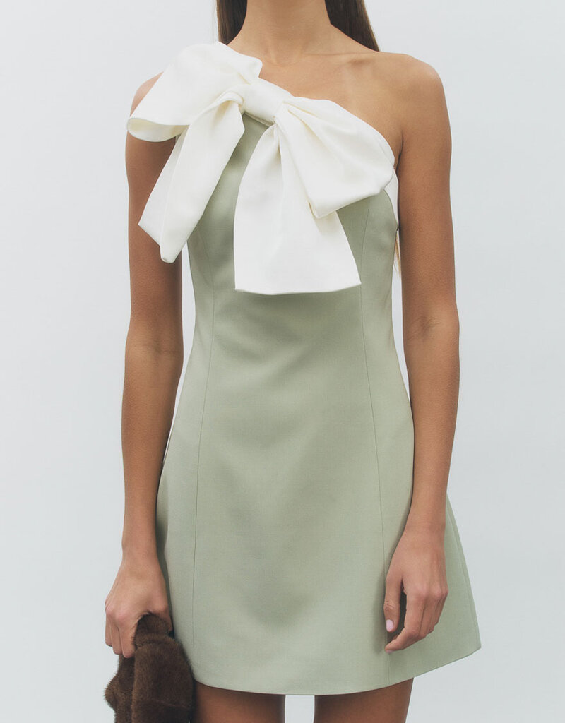 Maude Club One Shoulder Bow Mini Dress
