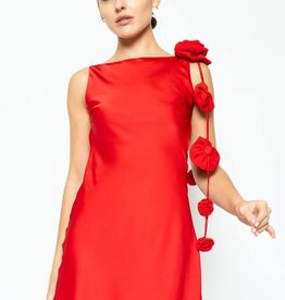 Lila 3D Rose Satin Detail Backless Mini Dress