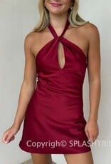 Nikol Keyhole Twist Front Mini Dress