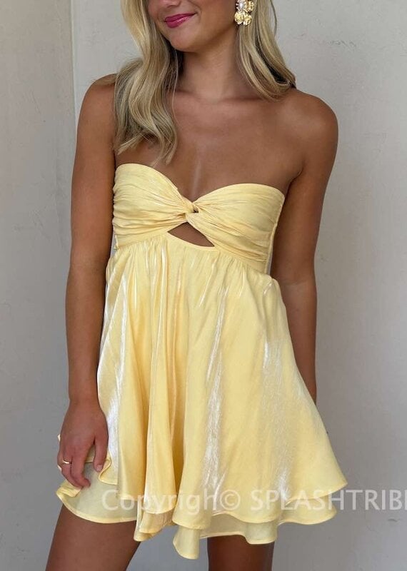 Ada Shimmer Twist Bust Mini Dress