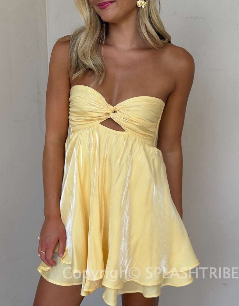 Ada Shimmer Twist Bust Mini Dress