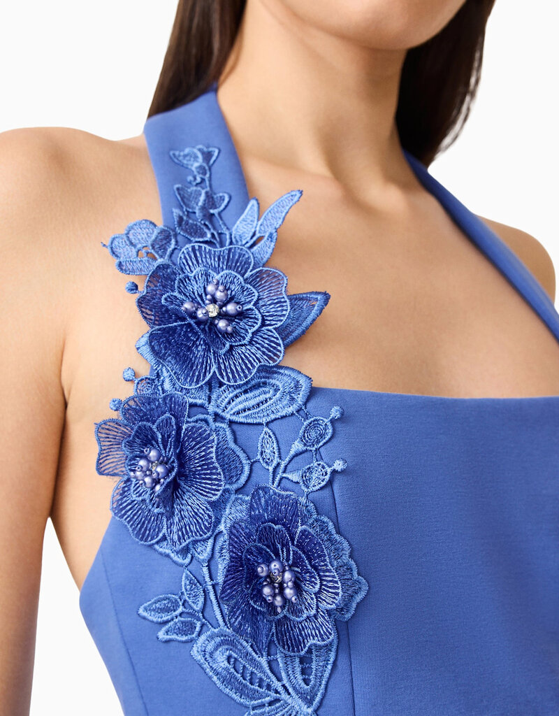 Elliatt Talitha Halter 3D Floral Mini Dress