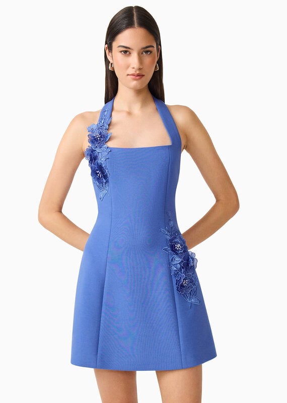 Elliatt Talitha Halter 3D Floral Mini Dress