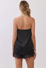 Lace Trim Strapless Top