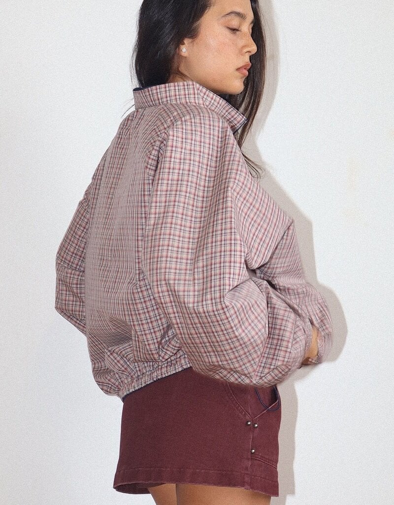 Retro Color Block Zip Up Jacket