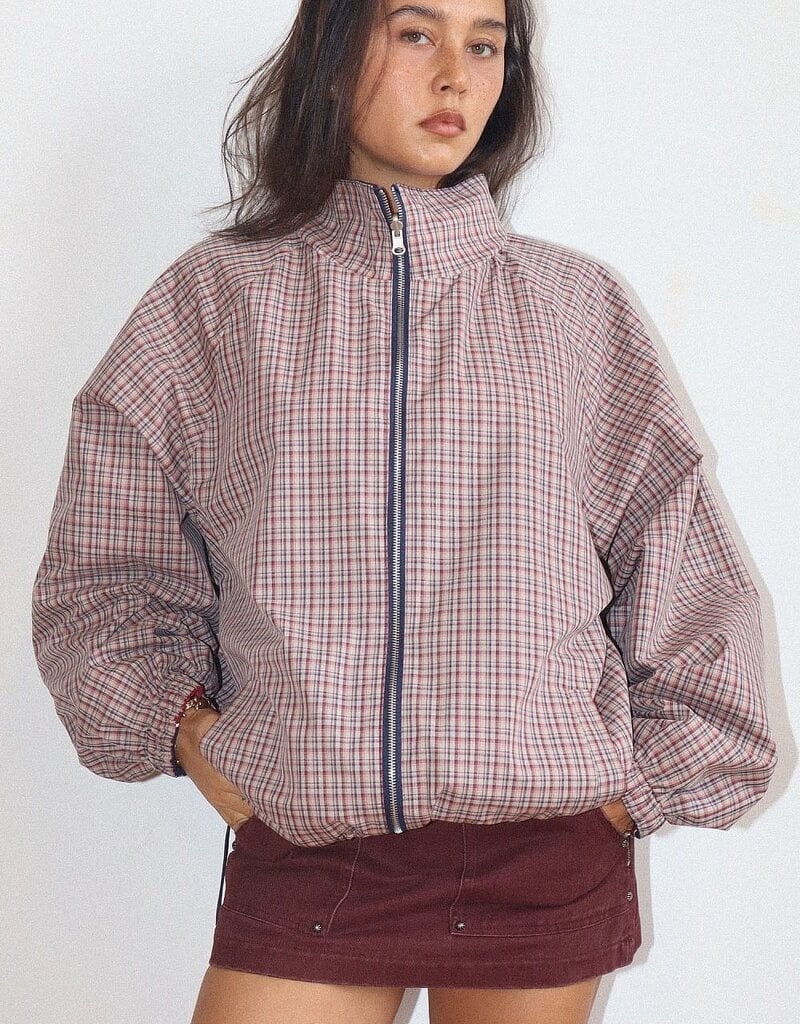 Retro Color Block Zip Up Jacket