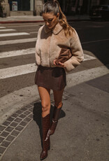 Crocodile Embossed Faux Leather Skort Mini Skirt