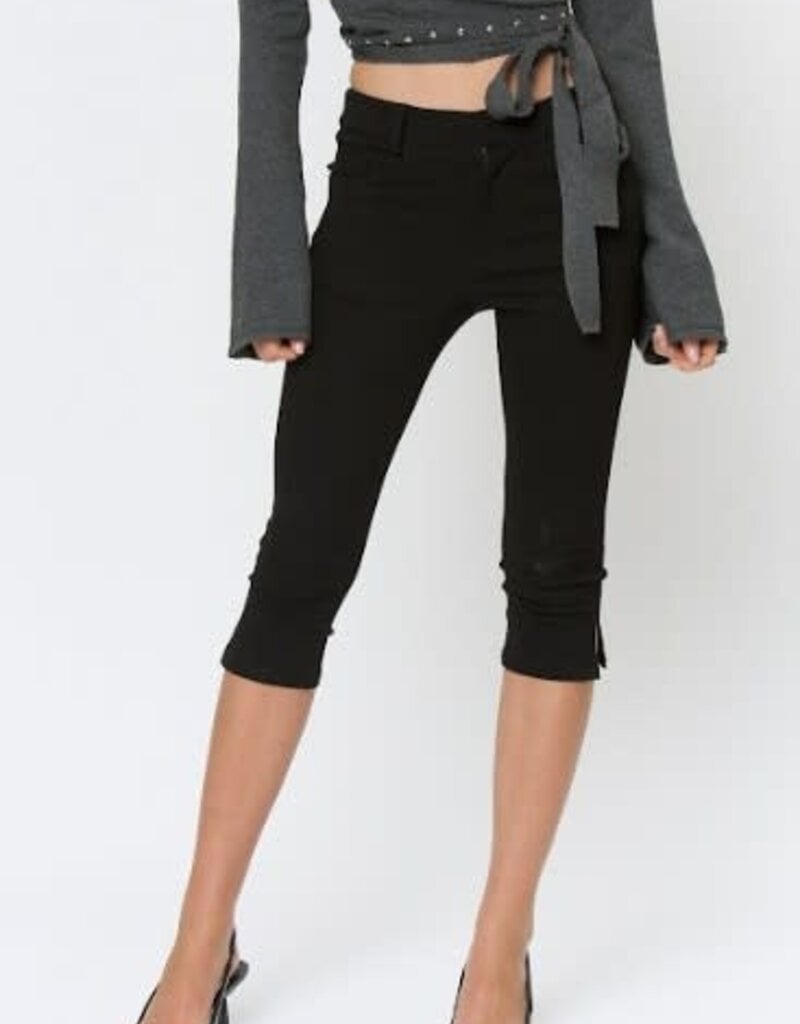 Gillian Stretch Side Slit Capri Pants