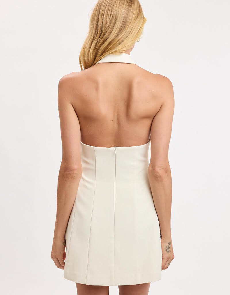 Dylan Halter Tie Neck Mini Dress