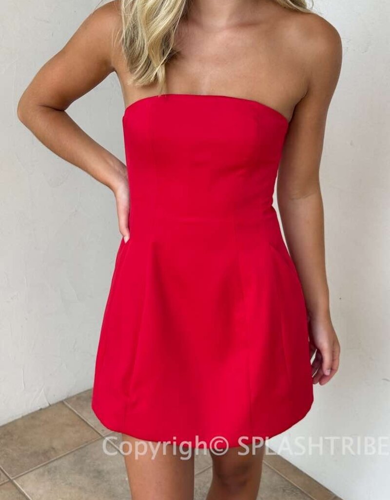 Poppy Strapless A Line Mini Dress