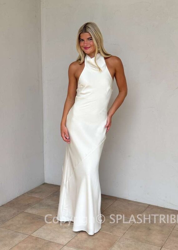 Avery High Neck Halter Maxi Dress