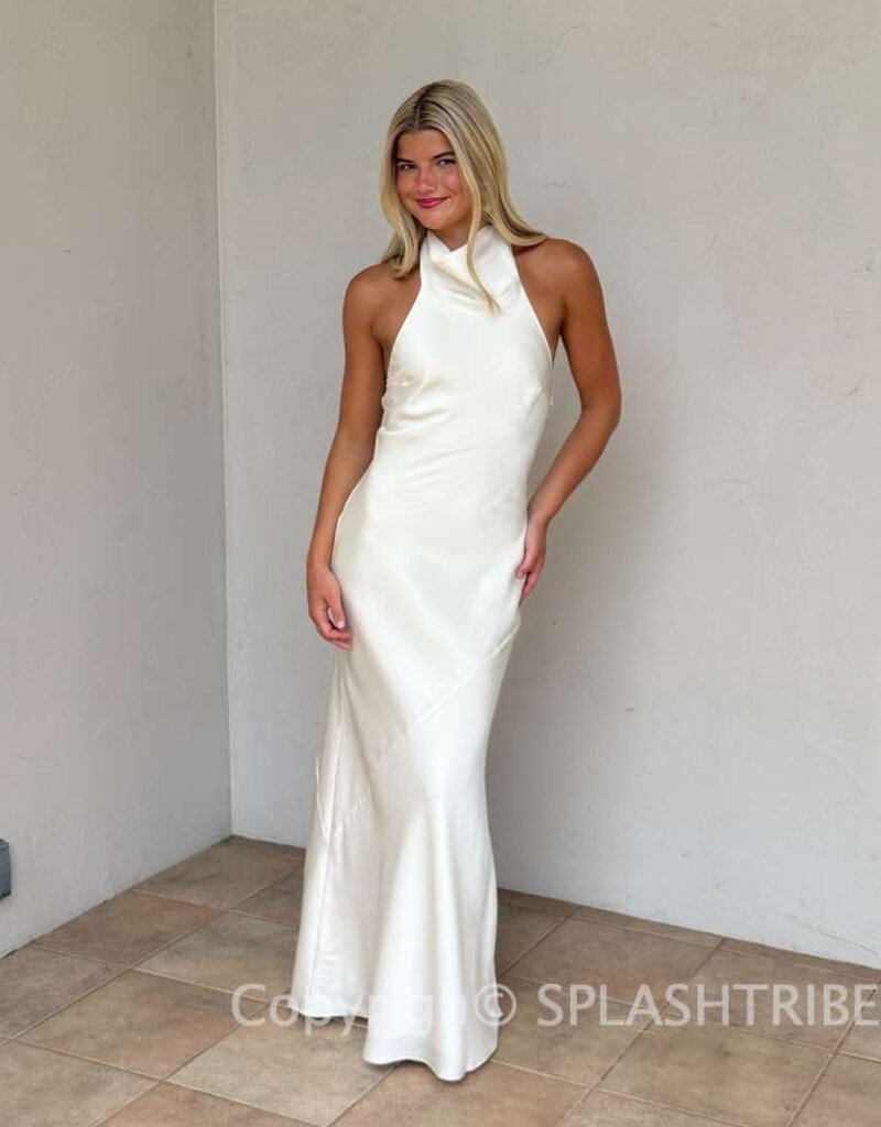 Avery High Neck Halter Maxi Dress