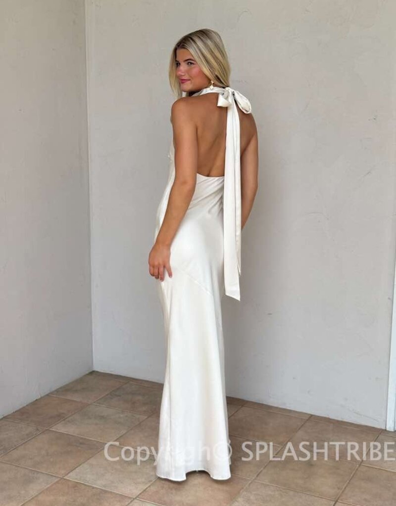 Avery High Neck Halter Maxi Dress