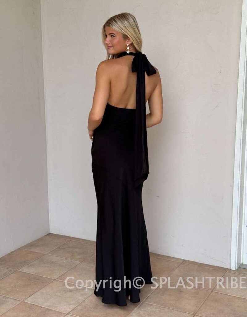 Avery High Neck Halter Maxi Dress