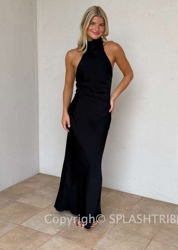 Avery High Neck Halter Maxi Dress