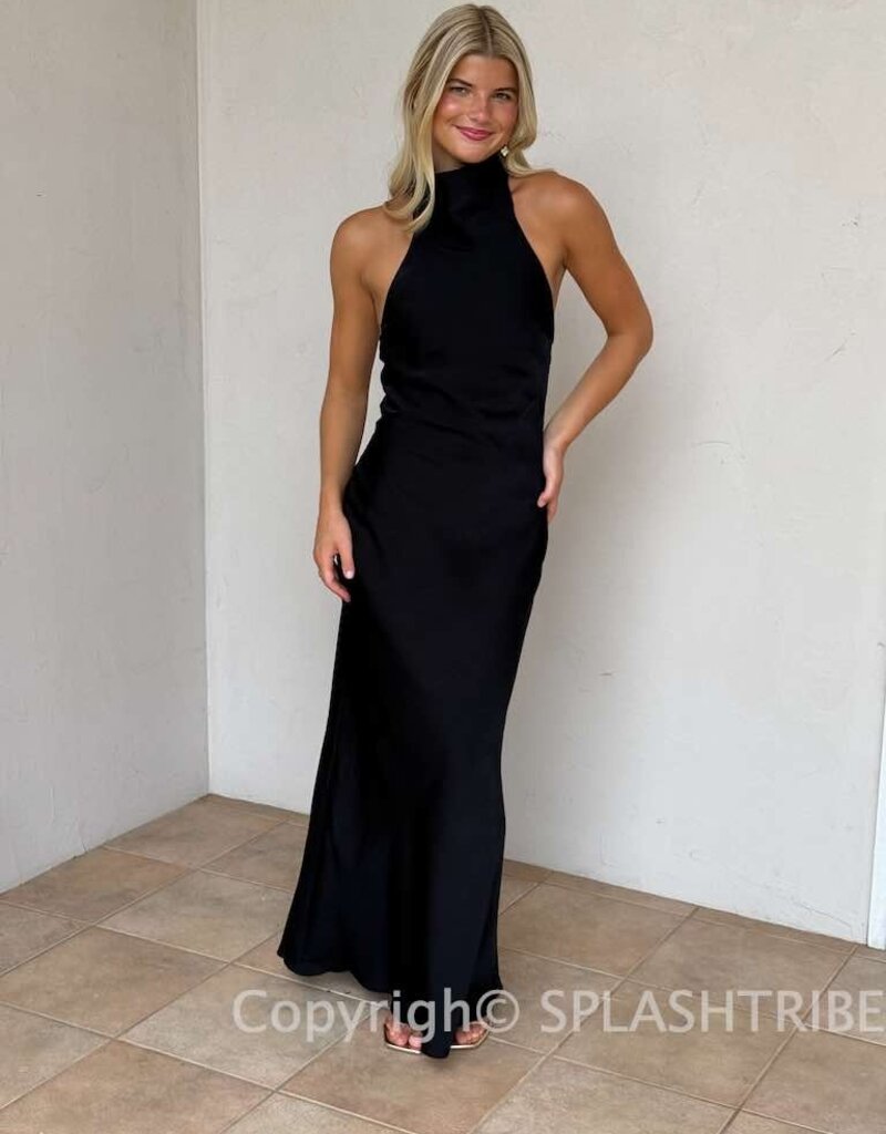 Avery High Neck Halter Maxi Dress