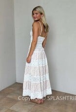 Floral Embossed Lace Floral Midi Dress