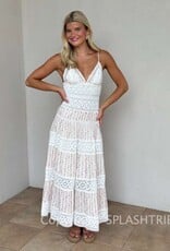 Floral Embossed Lace Floral Midi Dress