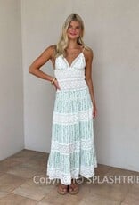 Floral Embossed Lace Floral Midi Dress