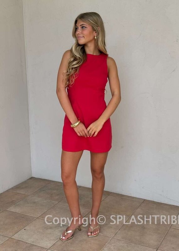 Fitted Sleeveless Shift Mini Dress