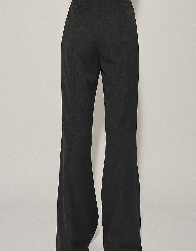 Side Zip Side Slit Flare Pants