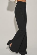 Side Zip Side Slit Flare Pants