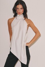 Georgetta Satin Asymmetrical Open Back Top