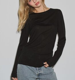 Sheer Long Sleeve Basic Top