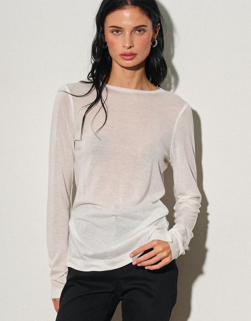 Sheer Long Sleeve Basic Top