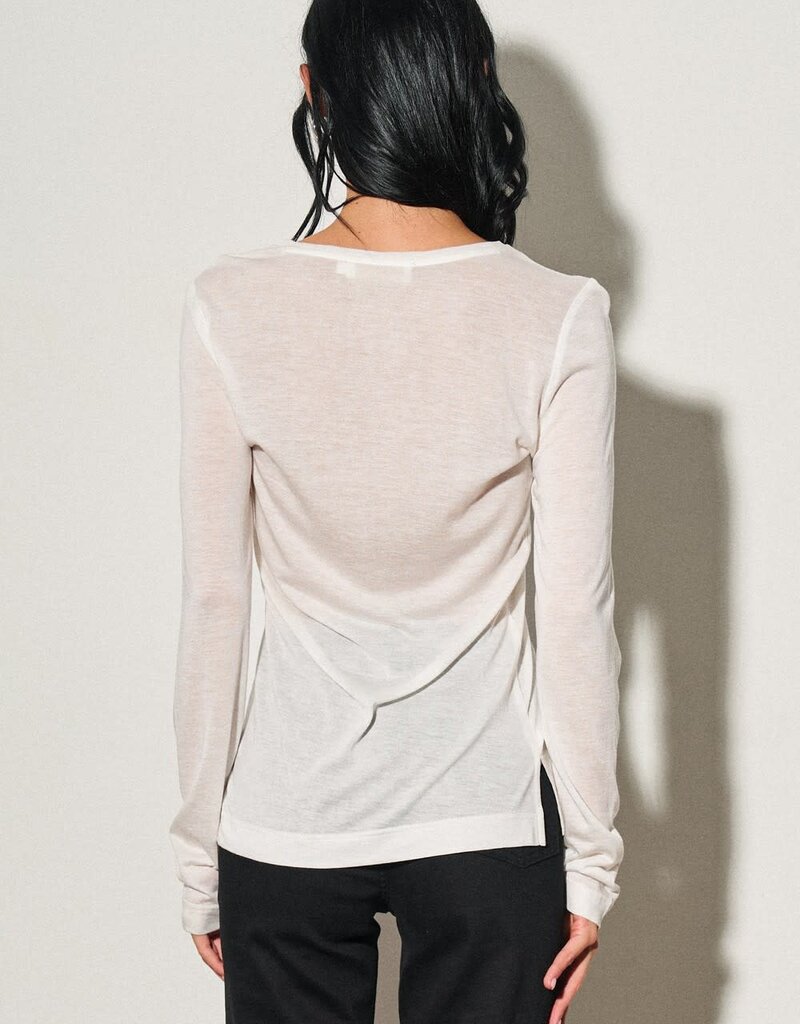 Sheer Long Sleeve Basic Top