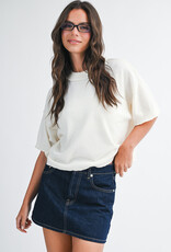Exposed Seam Dropped Shoulder Lightweight Sweater