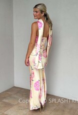 Helen Strapless Floral Scarf Neck Maxi Dress
