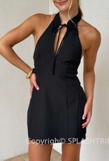 Dylan Halter Tie Neck Mini Dress