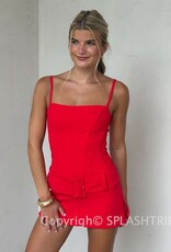 Amanda Uprichard Alva Corset Belted Romper Mini Dress