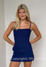 Amanda Uprichard Alva Corset Belted Romper Mini Dress