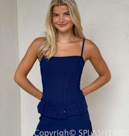 Amanda Uprichard Alva Corset Belted Romper Mini Dress
