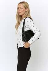 Polka Dot Button Front Long Sleeve Cardigan Sweater