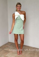 Maude Club One Shoulder Bow Mini Dress
