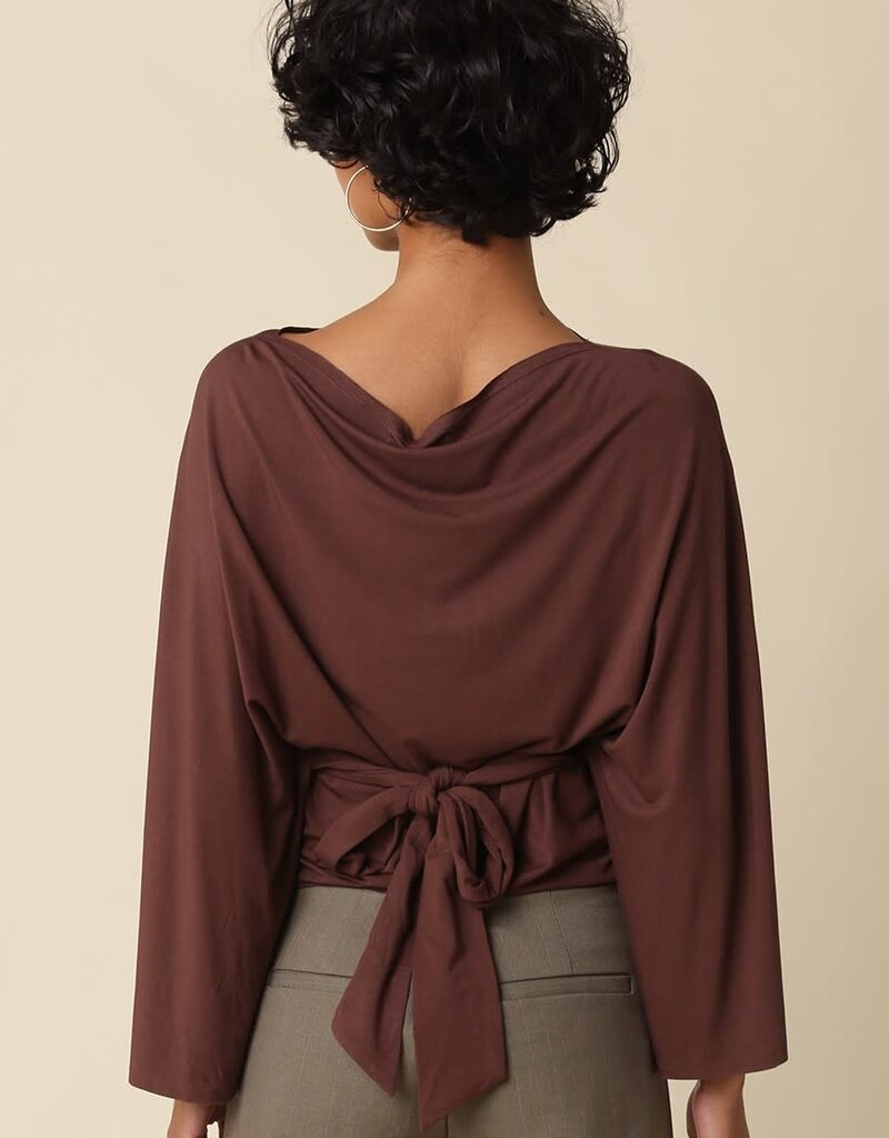 Back Tie Dolman Sleeve Top