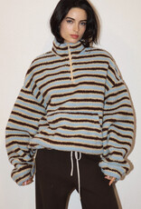 Sherpa Striped Quarter Zip Pullover Jacket