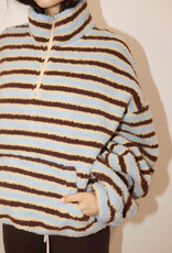 Sherpa Striped Quarter Zip Pullover Jacket