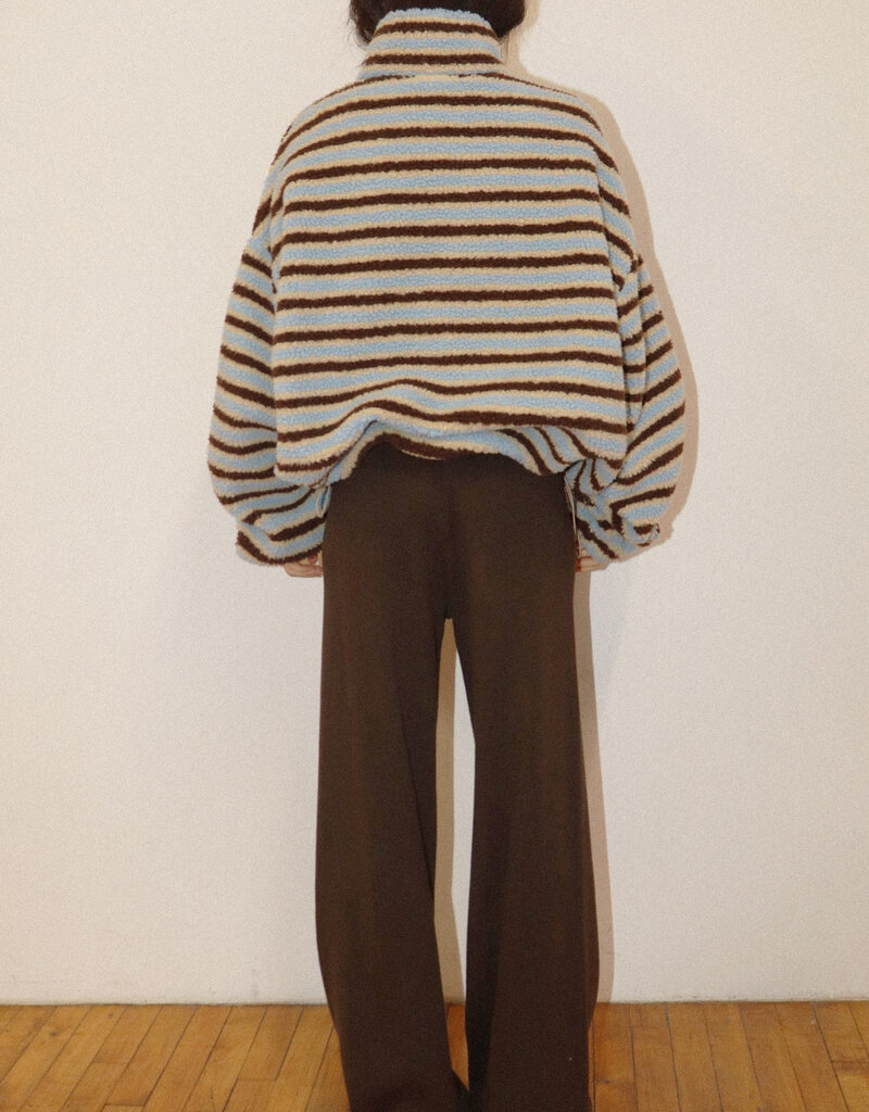 Sherpa Striped Quarter Zip Pullover Jacket