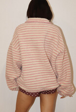 Sherpa Striped Quarter Zip Pullover Jacket