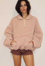 Sherpa Striped Quarter Zip Pullover Jacket