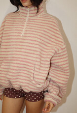 Sherpa Striped Quarter Zip Pullover Jacket