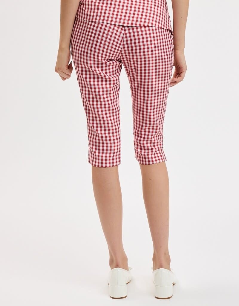 Adelaide Gingham Fold Over Capri Pants